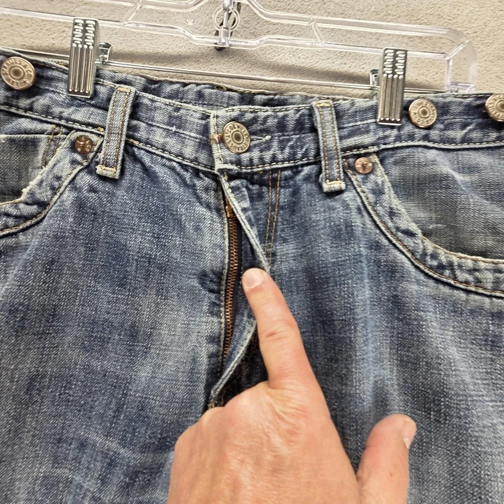 Vintage Levis Engineered Jeans Mens Blue Double Knee Zip Fly Bootcut Fits 32x29